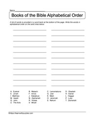 Alphabetical Bible Books Puzzle